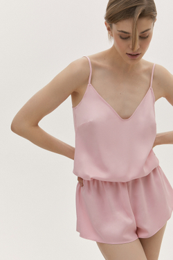 Топ с глубоким вырезом розовый