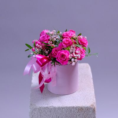 Букет в шляпной коробке