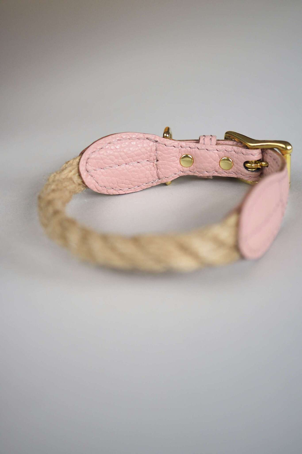 Ошейник "Кантри-пони" Розовый (льняной канат)