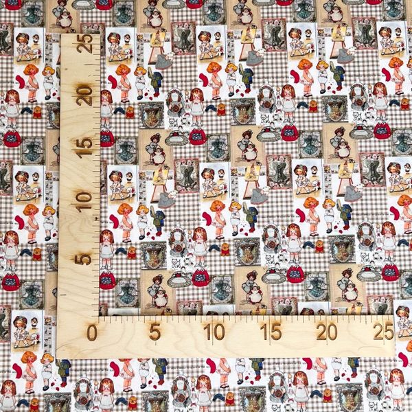 ВИНТАЖНЫЕ КУКЛЫ #2, 100% хлопок, ширина 110 см 2