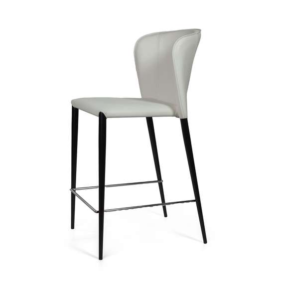 Стул полубарный Albert, кожа белый