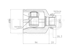 ШРУС внутренний правый UNIO CVJ-30109
