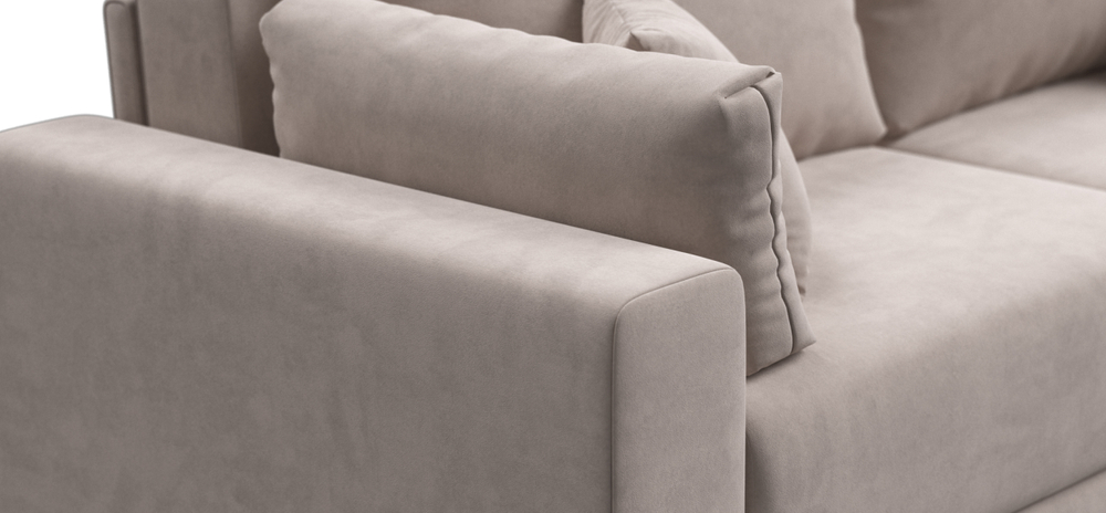 Угловой диван Босс Прайм Макс Велюр Монолит латте