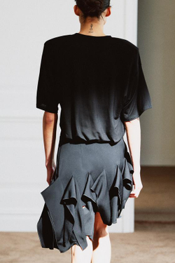 ZARA КОРОТКАЯ ЮБКА С ВОЛАНАМИ — ZW COLLECTION, ЧЕРНЫЙ