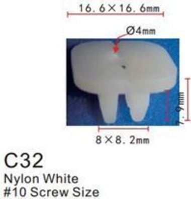 Клипса для крепления внутренней обшивки а/м Мазда пластиковая (100шт/уп.) Forsage клипса C0032(Mazda)