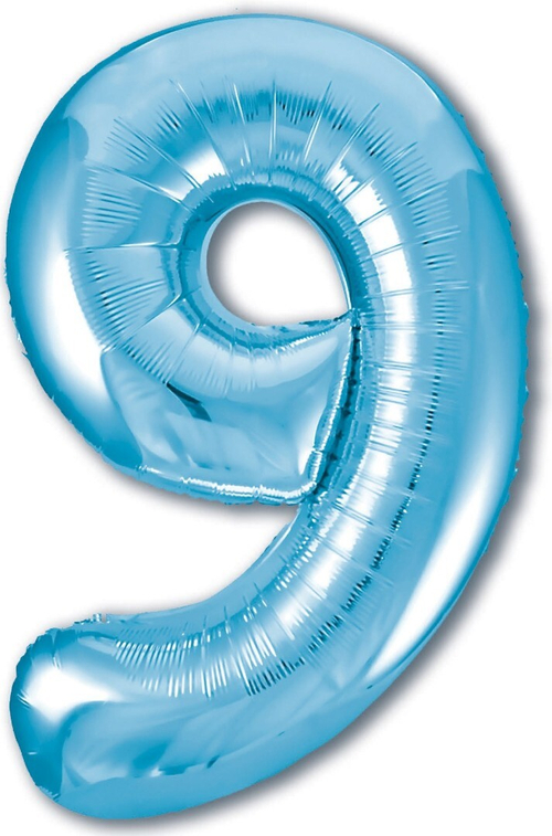 Фольгированный шар Цифра 9 Slim голубой 102 см