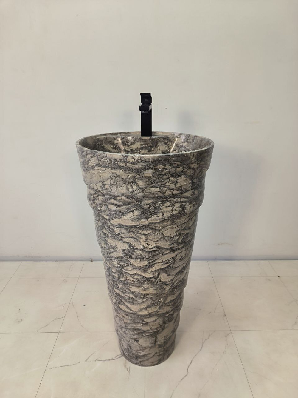 Раковина напольная из мрамора Pedestal Doreng Spiral MN-65926 40х40х90