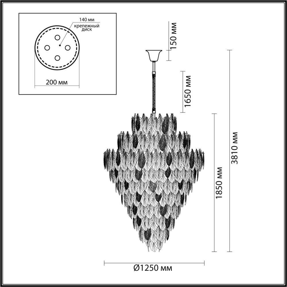 Каскадная люстра Odeon Light LACE 5052/86