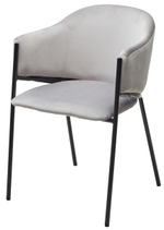 Стул М-City DISAUR Дилл, H-09 Светло-серый, Велюр, Черный каркас