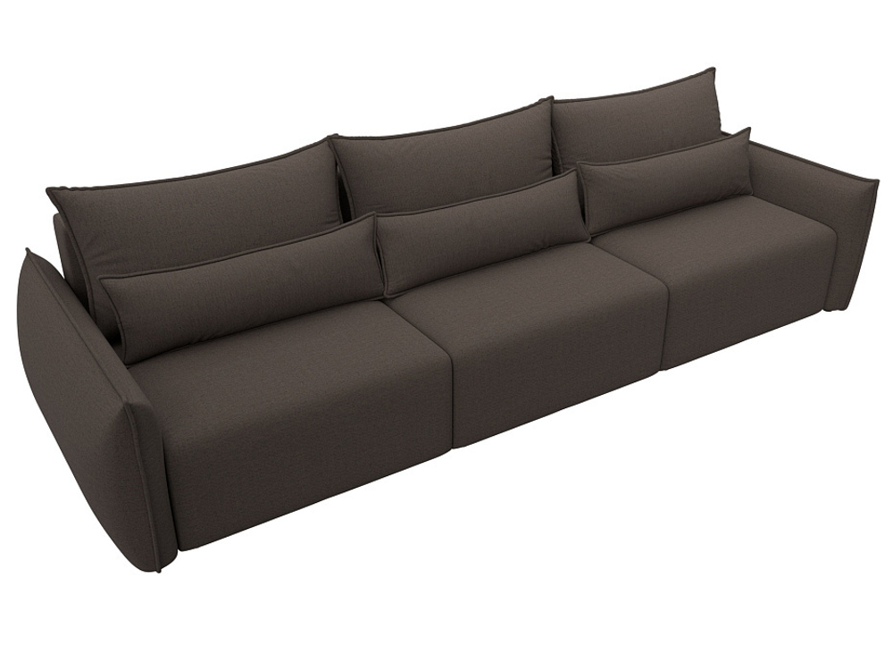 Диван прямой Лига-051 НПБ Лонг РОГОЖКА Амур 05 коричневый