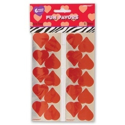 Наклейка Сердце красное фольга 6 листов