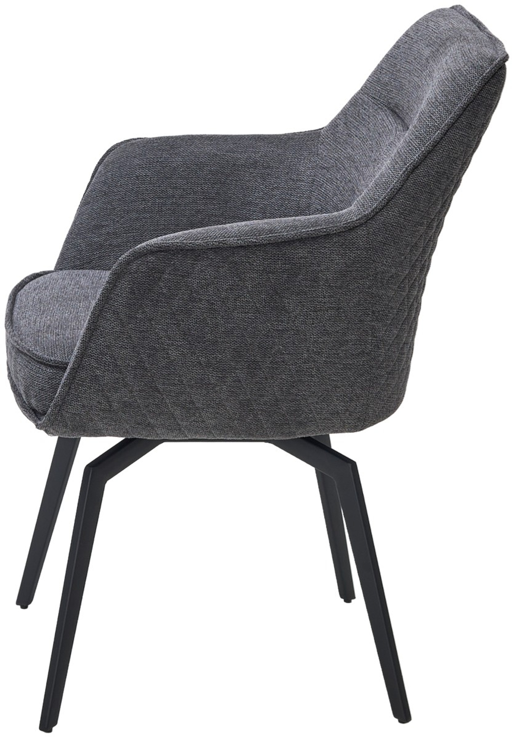 Стул М-City DISAUR Ренли (Renly) поворотный на 180 градусов, Brego-16 темно-серый, ткань, Черный