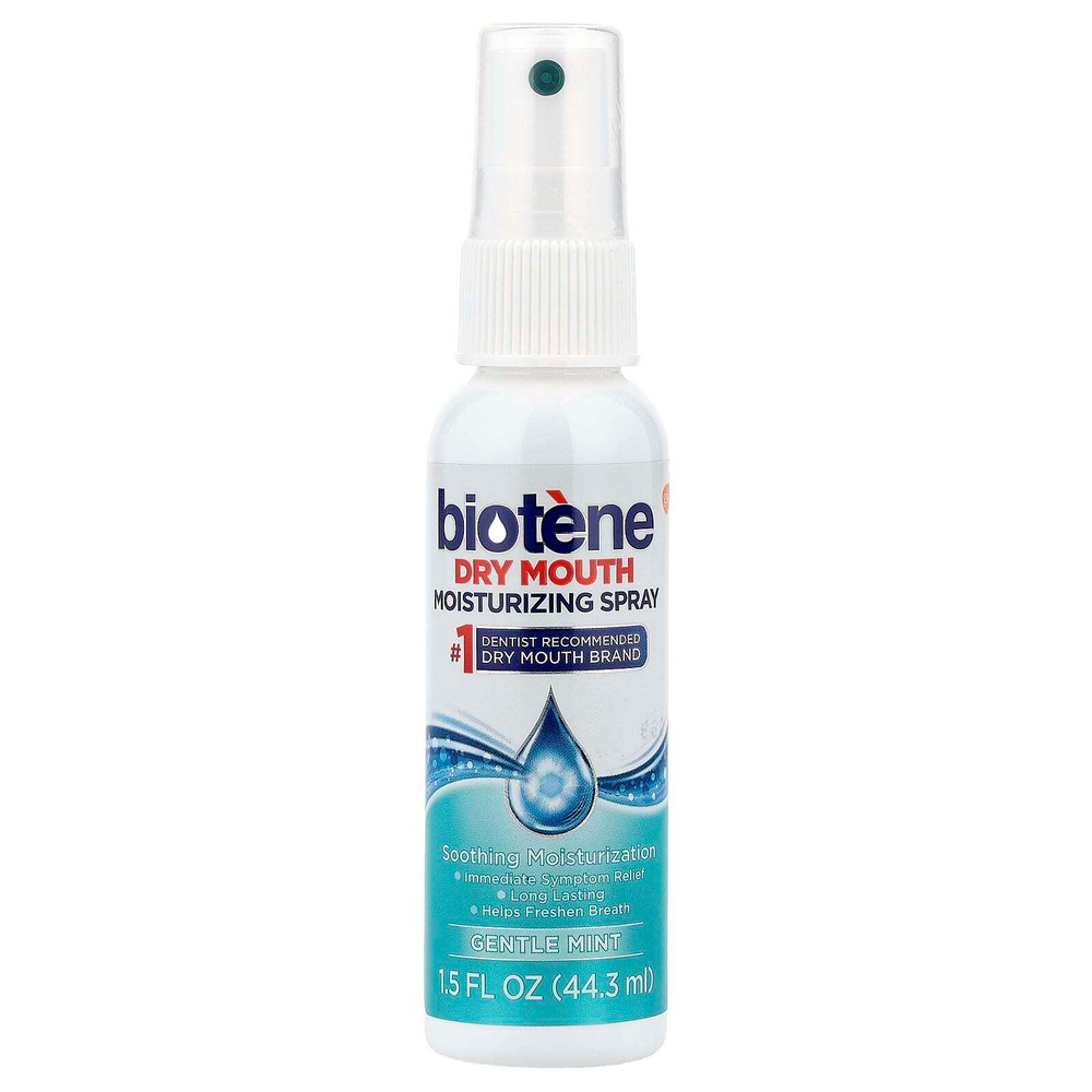Biotene Dental Products, увлажняющий спрей от сухости во рту, нежная мята, 44,3 мл (1,5 жидк. унции)
