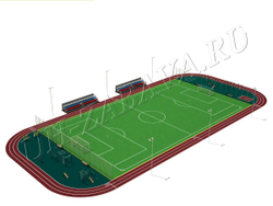 Стадион для игры футбол с воркаут площадками