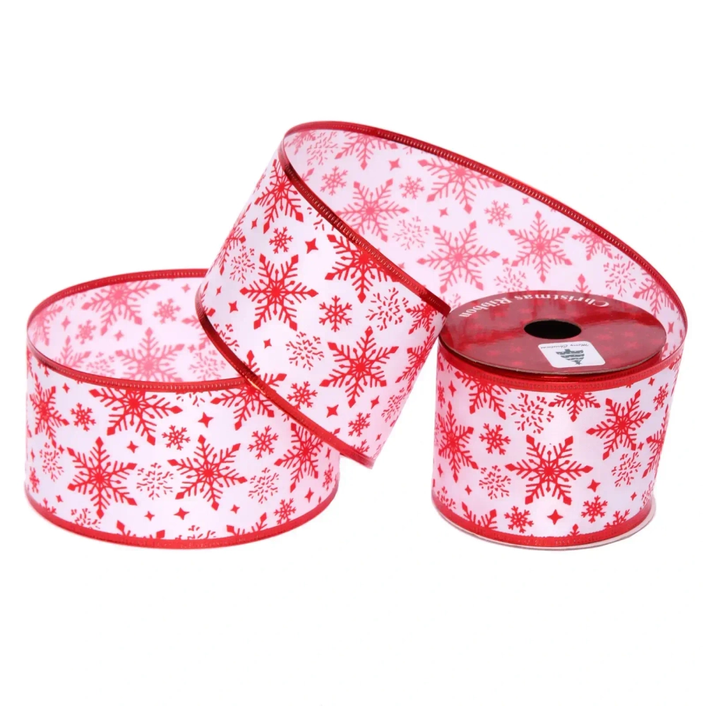 Лента для декорирования «Волшебный снегопад» 6,3 см, 2,7 м