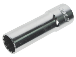 Головка свечная 1/2" 14мм 12-ти гранная с резиновым фиксатором JTC