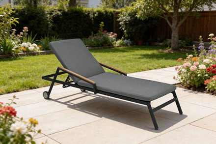 Шезлонг-лежак Besta Fiesta НИЦЦА алюминий текстилен, серый