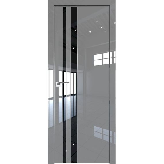 Межкомнатная дверь глянцевая Profil Doors 20LE грей люкс со вставкой