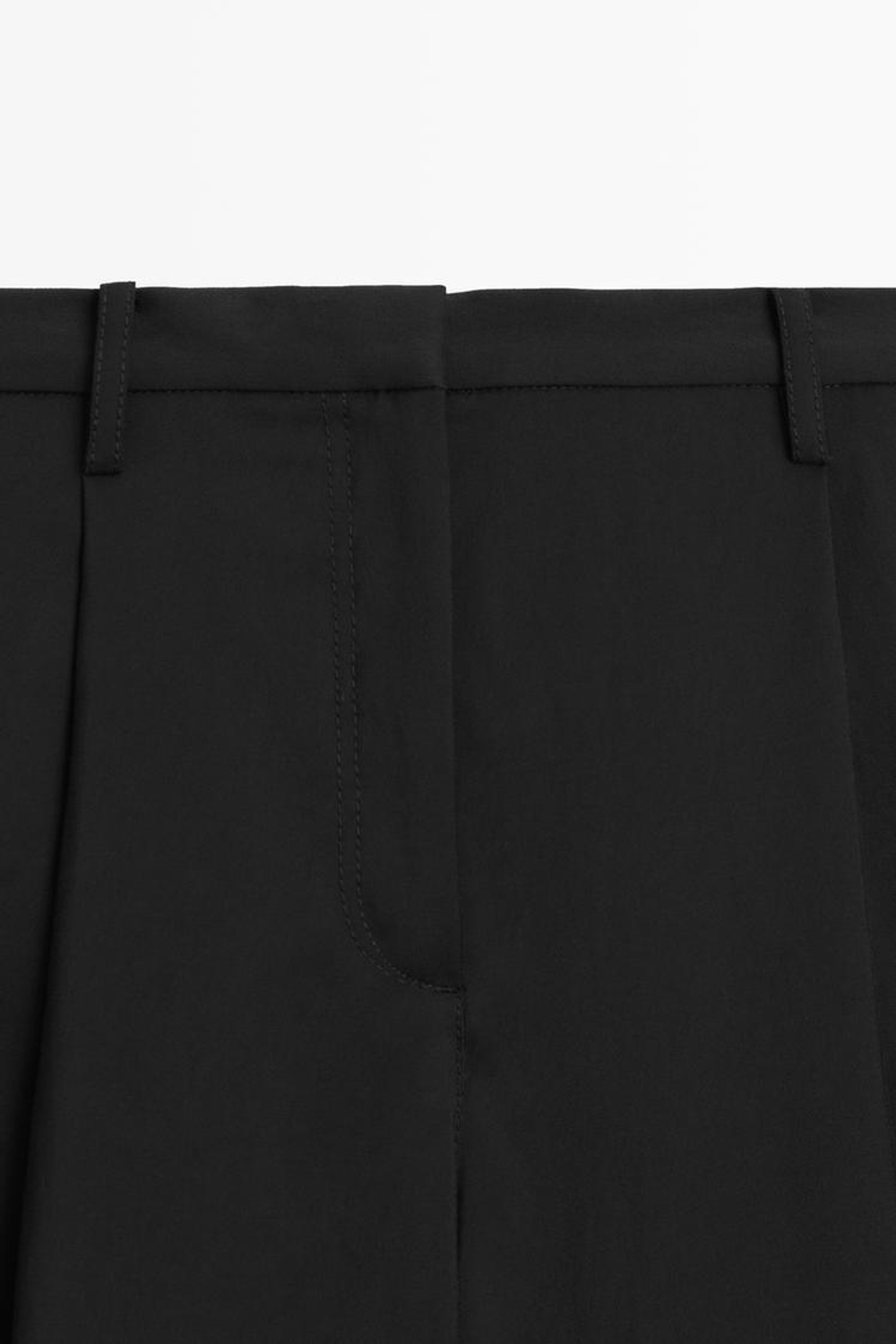 Massimo Dutti Драпированные укороченные широкие брюки, черный