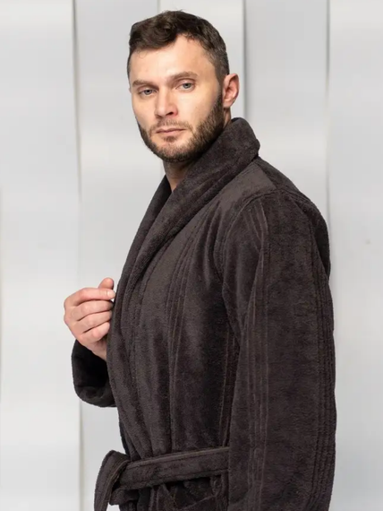 Халат мужской АДАМ без капюшона Антрацит "Polens"