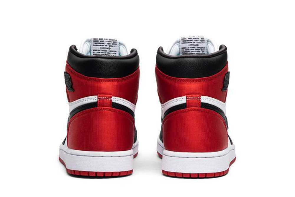 Кроссовки Jordan Air Jordan 1 Retro High Satin Black Toe (Женская размерная сетка)