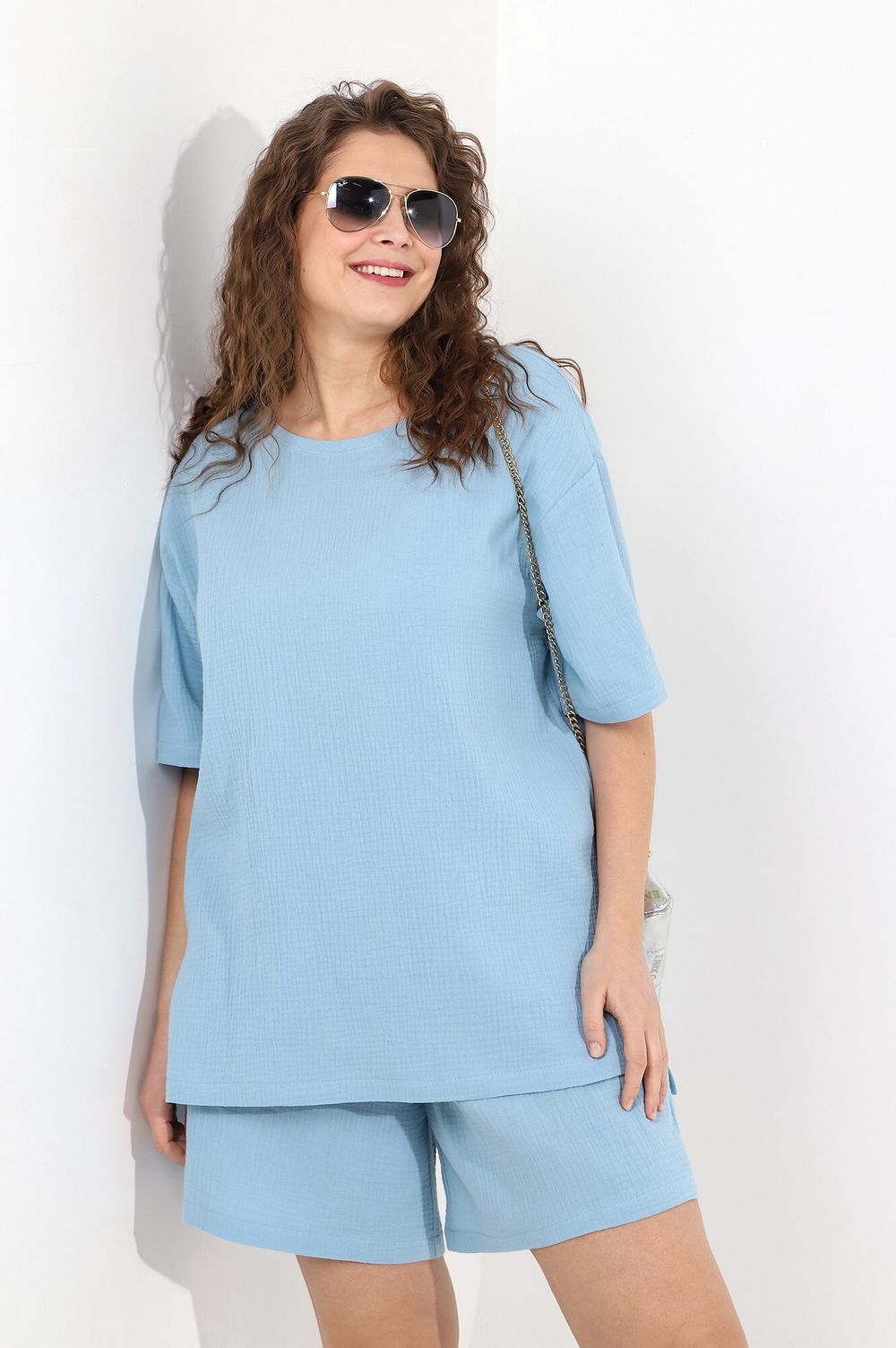 Блузка Виола-1 Виотекс ГОЛУБОЙ