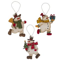 GAEM Изделие декоративное подвесное "Снеговик", L8 W0,5 H11,5 см, 4в.