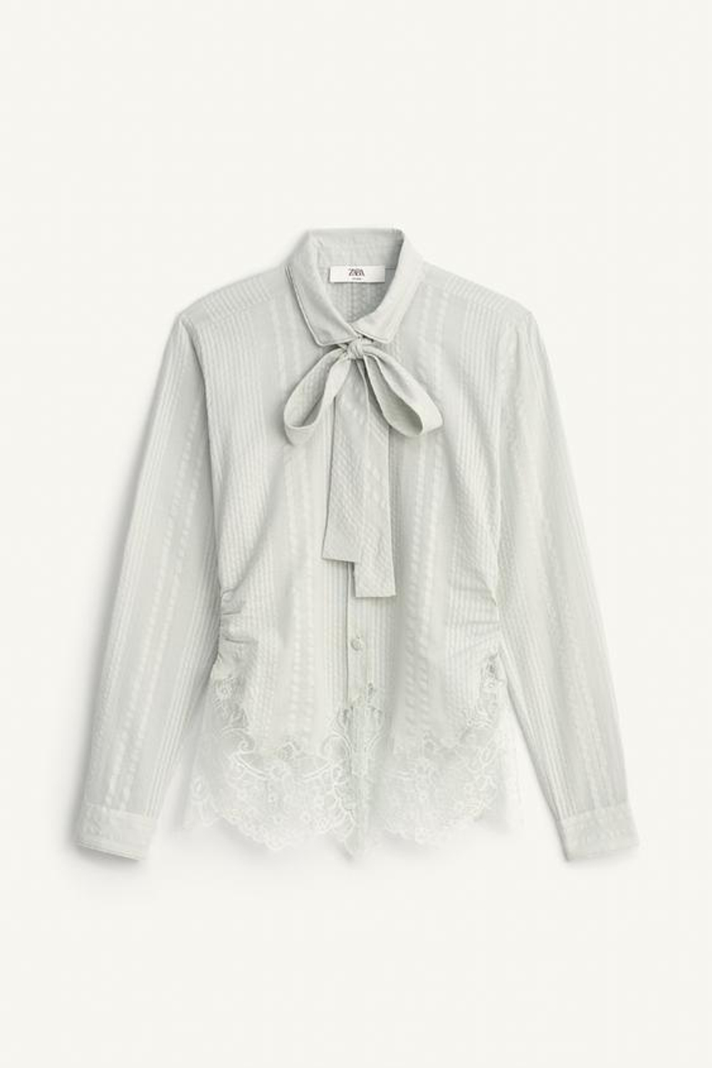 РУБАШКА С ШНУРКАМИ И КРУЖЕВОМ, ОГРАНИЧЕННАЯ СЕРИЯ - ZARA