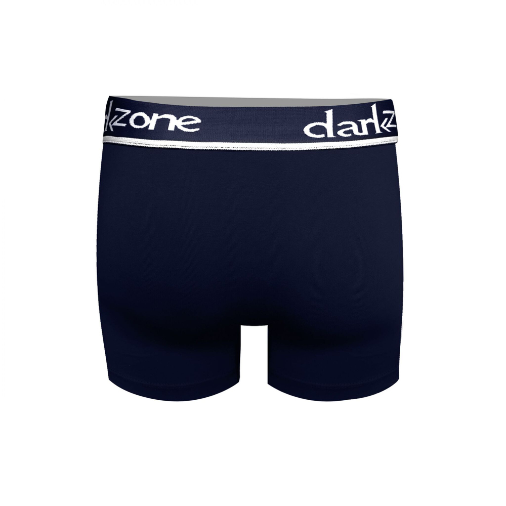 Темно-синие трусы-боксеры с контрастной надписью на резинке (Размер: L) (Цвет: темно-синий)