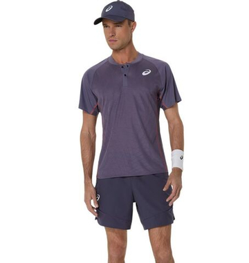 Мужское теннисное поло Asics Match Actibreeze - серо-фиолетовое