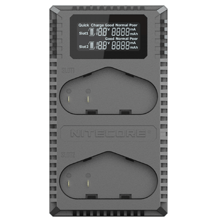 Зарядное устройство Nitecore UCN4PRO Dual Slot USB Charger QC 2.0 для аккумуляторов LP-E19/LP-E4/LP-