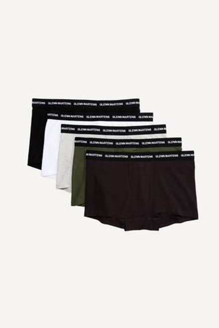 H&M - Glenn Martens Набор из 5 коротких трусов-боксеров, черный