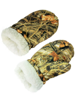 Варежки Россия камуфляжные меховые, алова лес