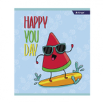 Тетрадь 36л., А5, клетка, Alingar "Crazy fruits", скрепка, мелованный картон (стандарт) , блок офсет, 4 дизайна в пленке т/у