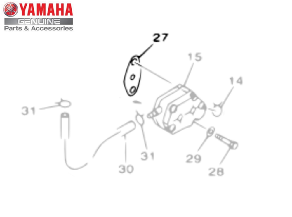 Прокладка топливного насоса для лодочных моторов Yamaha 65024431A000