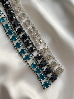 Тесьма Стразы на цепочке черные