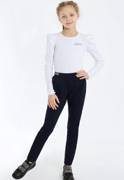 Брюки для девочек "Школа-1" р-р 134, тёмно-синий (Ивашка)