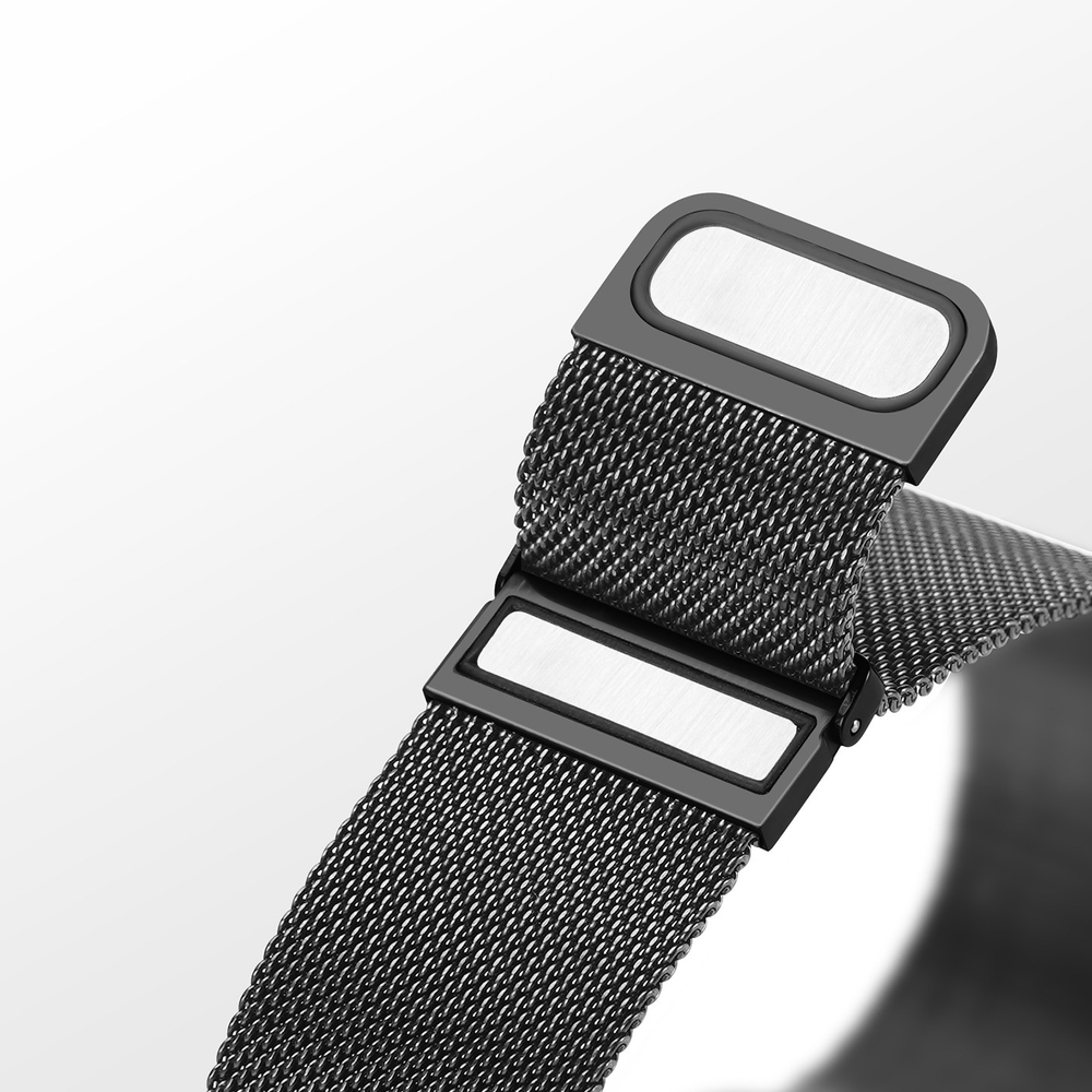 Ремешок из нержавеющей стали черного цвета от Dux Ducis для смарт часов Samsung Galaxy Watch 45 и 46мм (размер крепления 22мм), серия Milanese Series (миланская петля)