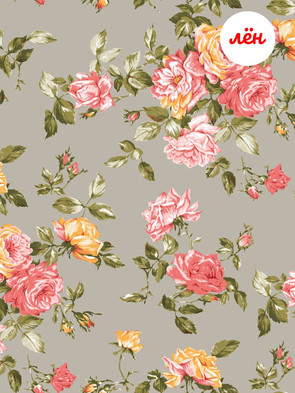 Наволочка комплект 2шт Сказка "Шиповник" 50х70 см, лён