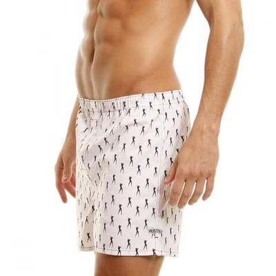 Комплект из 2 мужских трусов-шортов: белые и с мелким рисунком (Размер: L) (Цвет: белый)