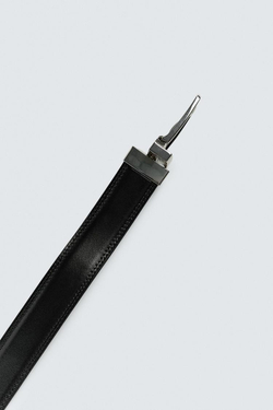 ZARA ДВУСТОРОННИЙ КОЖАНЫЙ РЕМЕНЬ, ЧЕРНЫЙ