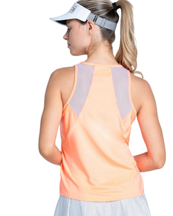 Женский теннисный топ Lucky in Love Every Game Shimmer Tank - оранжевый мороз