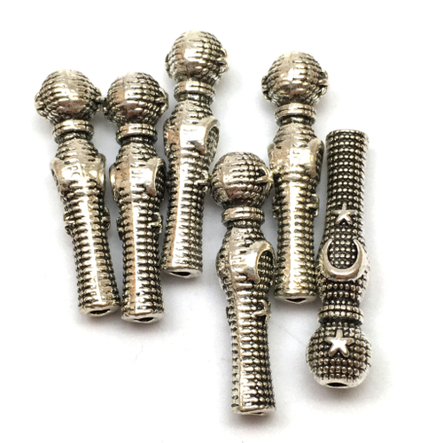 Бусины 29х7 мм, под серебро