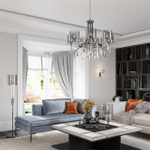 4890/1F HALL ODL_EX23 91 черный хром/дымчатый/ металл/стекло Торшер E27 1*40W NICOLE