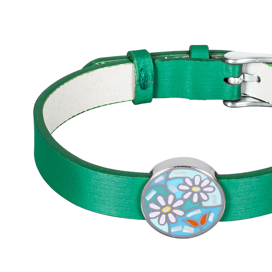 Браслет Fiore Luna на кожаном зеленом ремешке CB03790-5 S