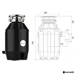 Измельчитель пищевых отходов Bone Crusher 810 размеры