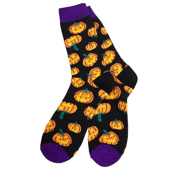Носки Тыквочеринка, р-р 38-44 (лавандовый, черный)