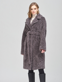 Шуба женская Чебурашка Тедди, графитовая, SilverFox