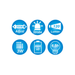 KING TONY (79815) Фонарь светодиодный, ААА, 120 люмен