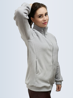20886 Толстовка флисовая на молнии, ворот стойка, светло-серая (56)